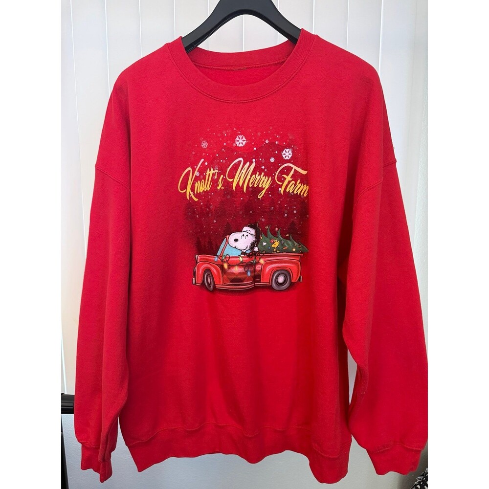Men’s Knotts Merry Farm Snoopy Holiday Christmas Sweatshirt Size 2XL
